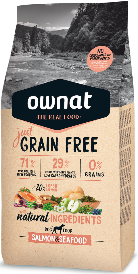 Ownat Grain Free Just Cão Salmon&Seafood